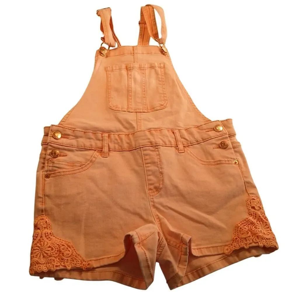 Justice New w/Tags Peach Bib Overall Shorts - Girls Size 12 Plus Beauties!!